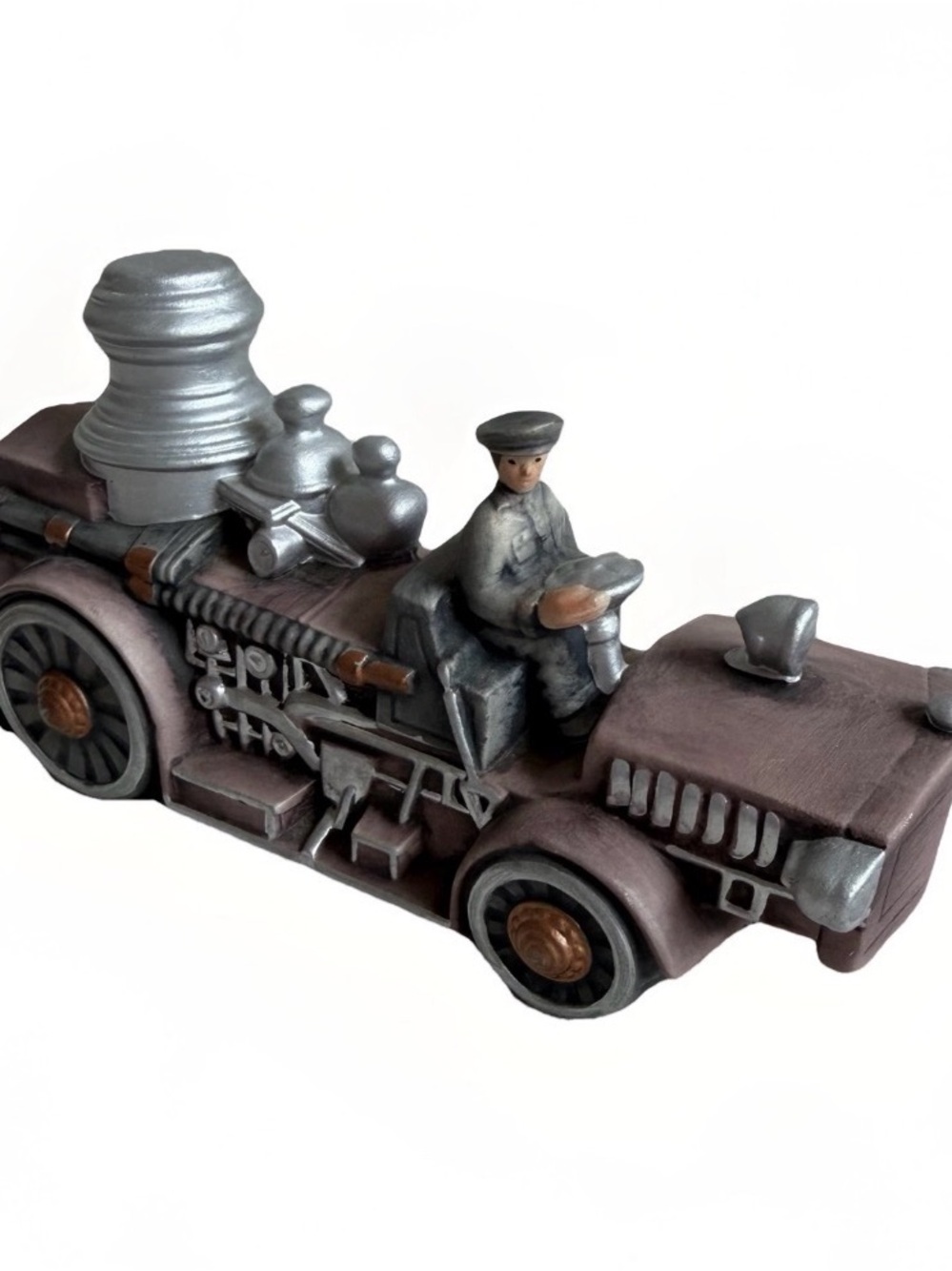 Byron Molds Vintage 70s Collector Ceramic Fire Truck Engine Figurine Hand Paint